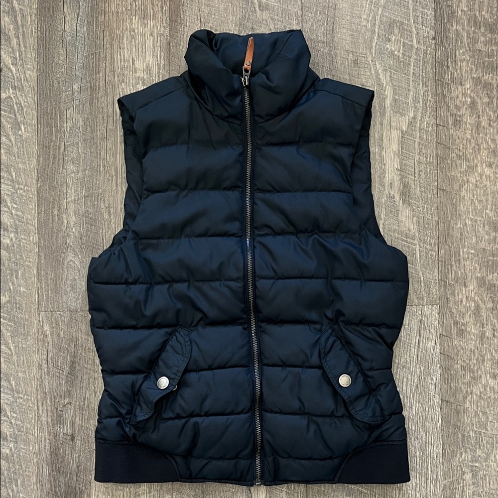 H&M Navy Puffer Vest with Striped Lining